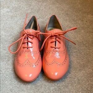 🕊️ Cole Haan Orange Loafers with Elegant Broguing